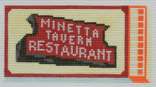 Minetta Tavern Matchbook Needlepoint Canvas