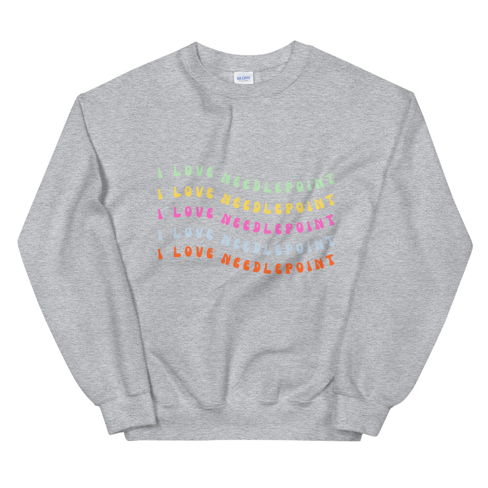I Love Needlepoint Rainbow Sweatshirt